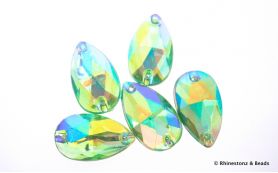 Jewel Acrylics Sew-On TEARDROP Peridot AB 18mm